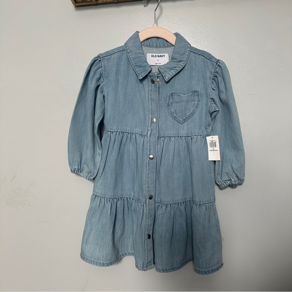 NWT 2T LONG SLEEVE DEMIN DRESS